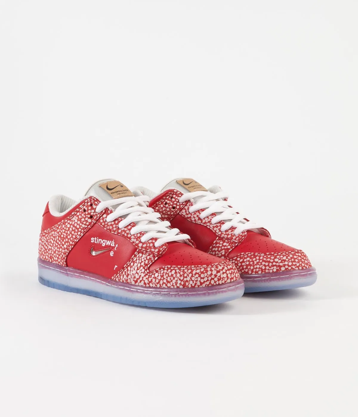 Nike SB x Stingwater Dunk Low OG Shoes - Chile Red / Clear - White - Sail