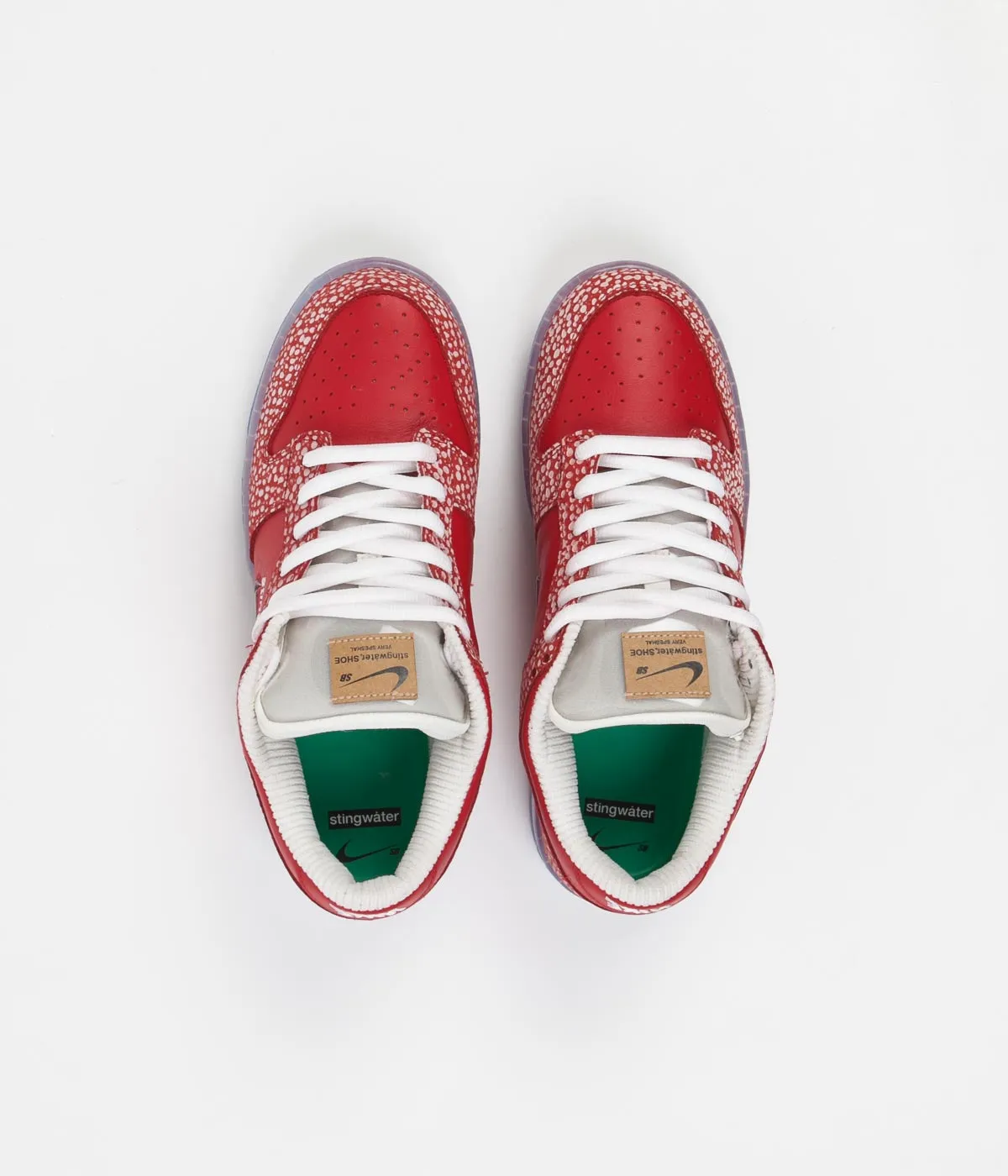 Nike SB x Stingwater Dunk Low OG Shoes - Chile Red / Clear - White - Sail