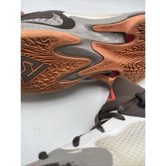 Nike Zoom Freak 4 Men Size 9.5 Gray Orange Letter Bros Basketball Shoes 3740