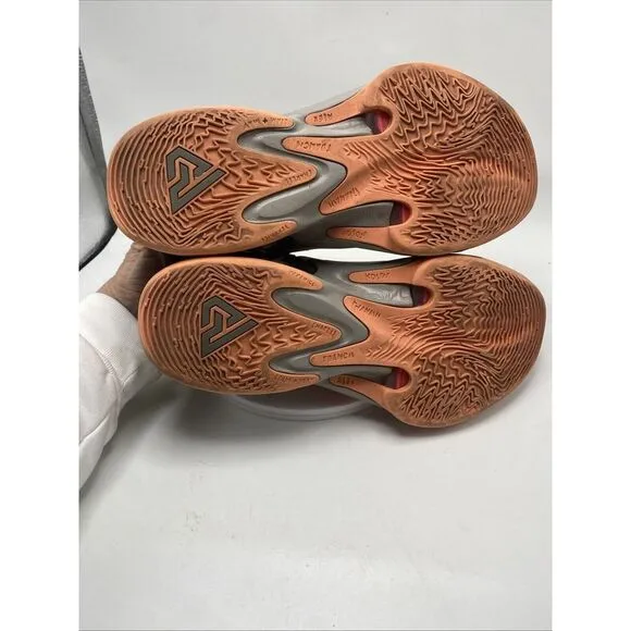 Nike Zoom Freak 4 Men Size 9.5 Gray Orange Letter Bros Basketball Shoes 3740