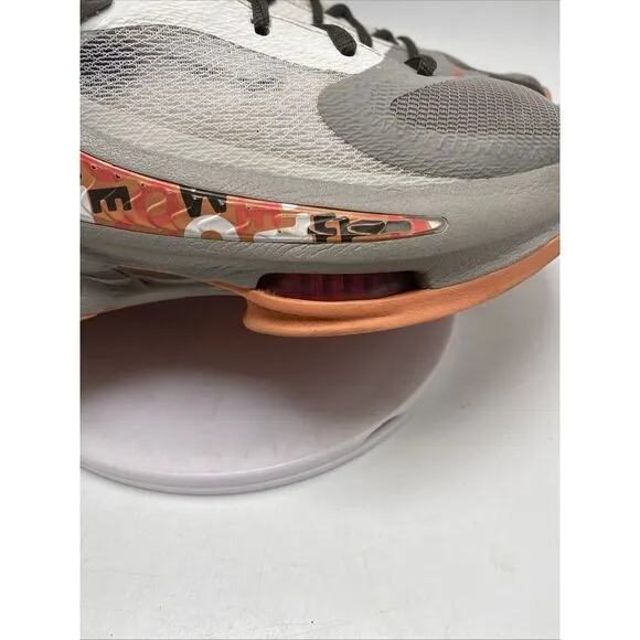 Nike Zoom Freak 4 Men Size 9.5 Gray Orange Letter Bros Basketball Shoes 3740