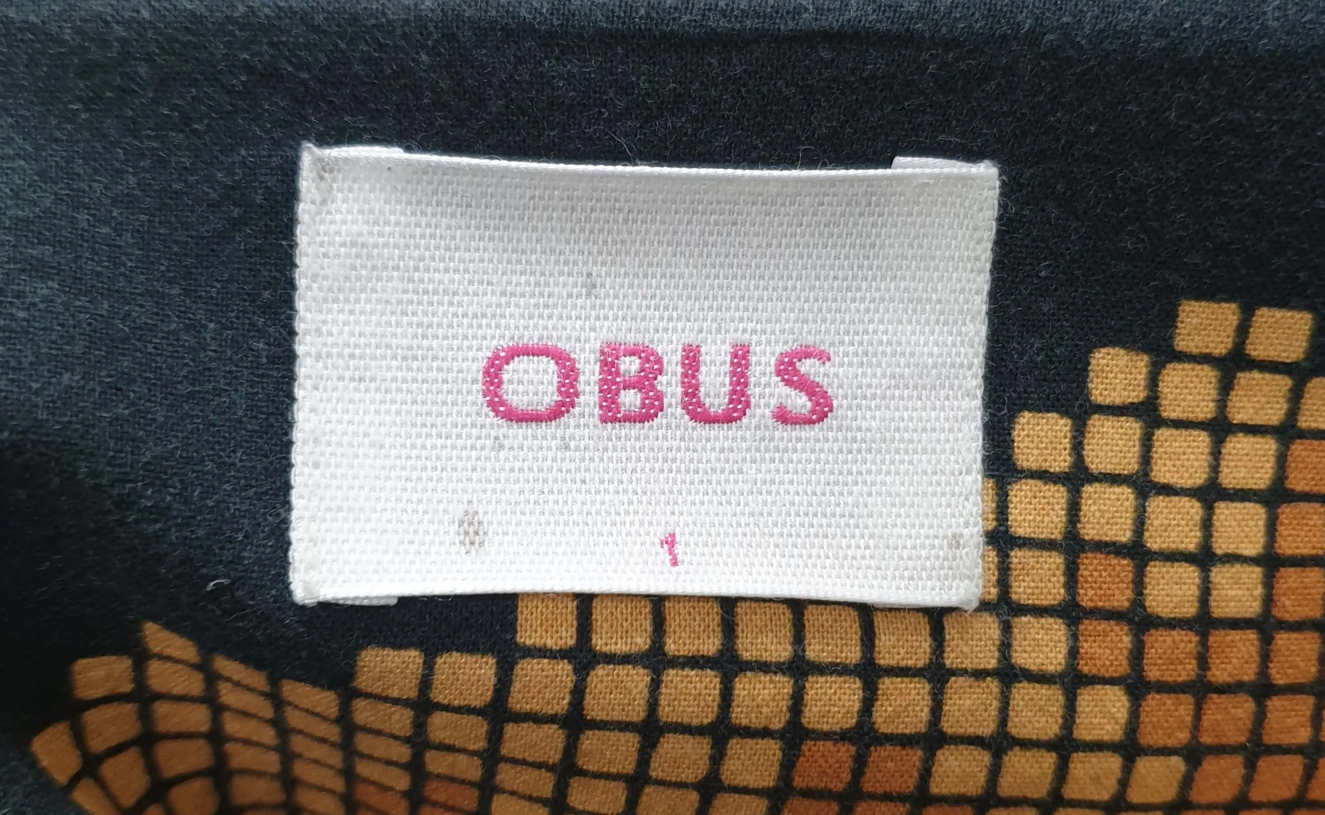 Obus black digital look flower print dress size 1