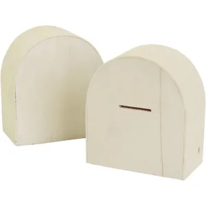 Oval Slim Wooden Money Box 10 X9 Cm Cash, Coins, Jewelry