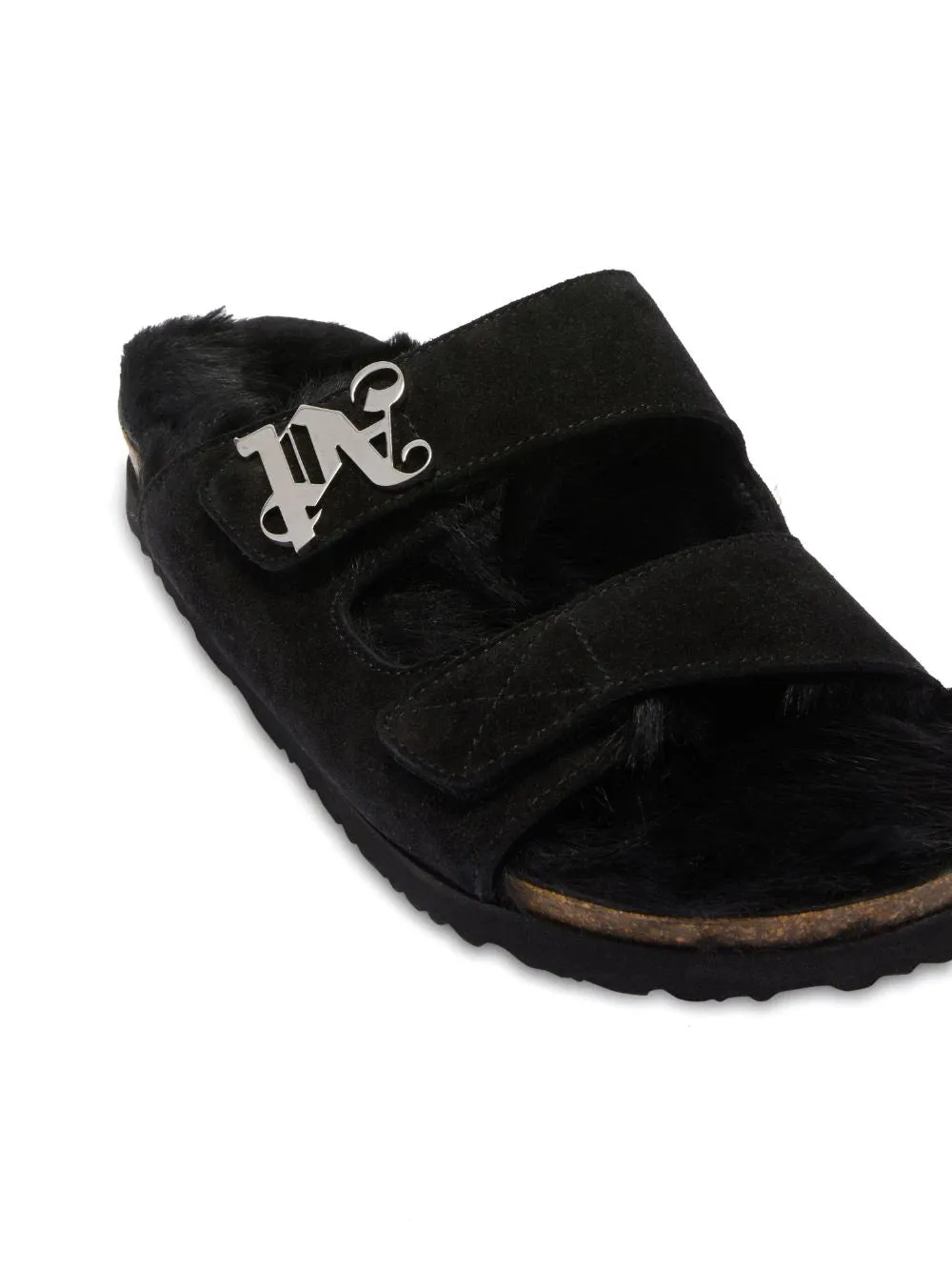 PALM ANGELS Comfy Open Toe Slippers Black/Black
