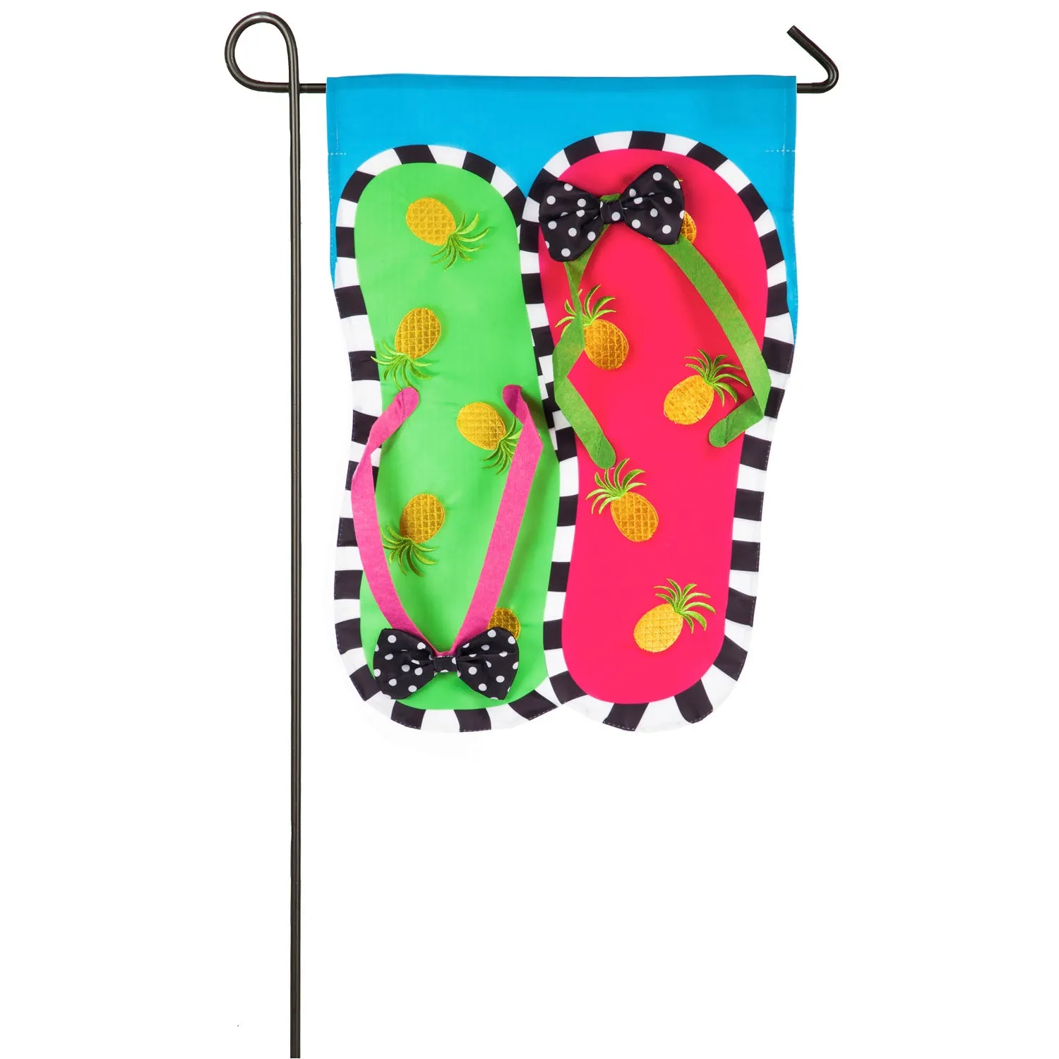 Pineapple Flip Flops Garden Applique Flag,168931bl