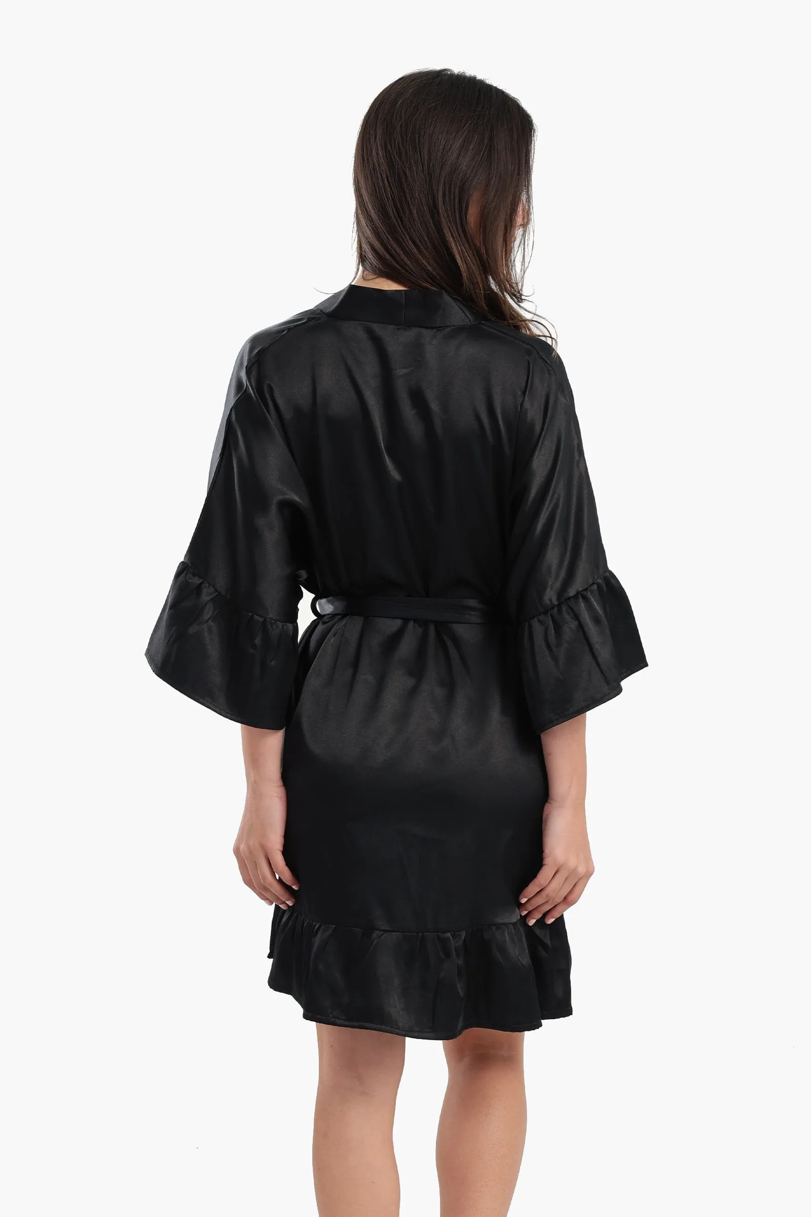 Playful Sleeves Satin Robe