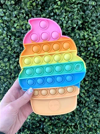 Pop It Fidget Toy - Rainbow Ice Cream Cone