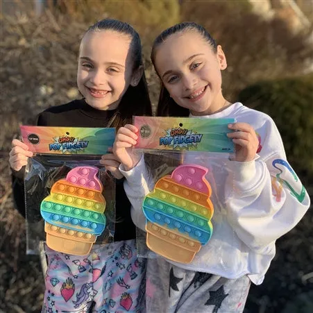 Pop It Fidget Toy - Rainbow Ice Cream Cone