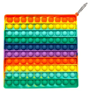 Pop It Jumbo Rainbow Square Fidget Toy