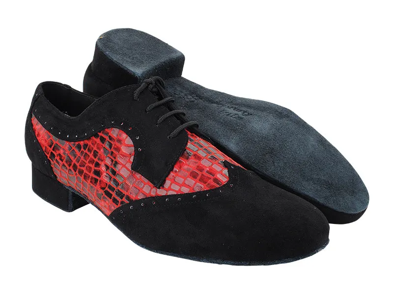 PP302 274 Black Nubuck_F_B_270 Red Snake Velvet_M
