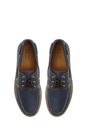Renzo Cleated Moccasin Slip In Loafer - Navy