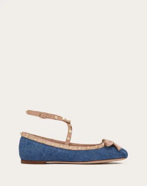 Rockstud Denim Ballerinas