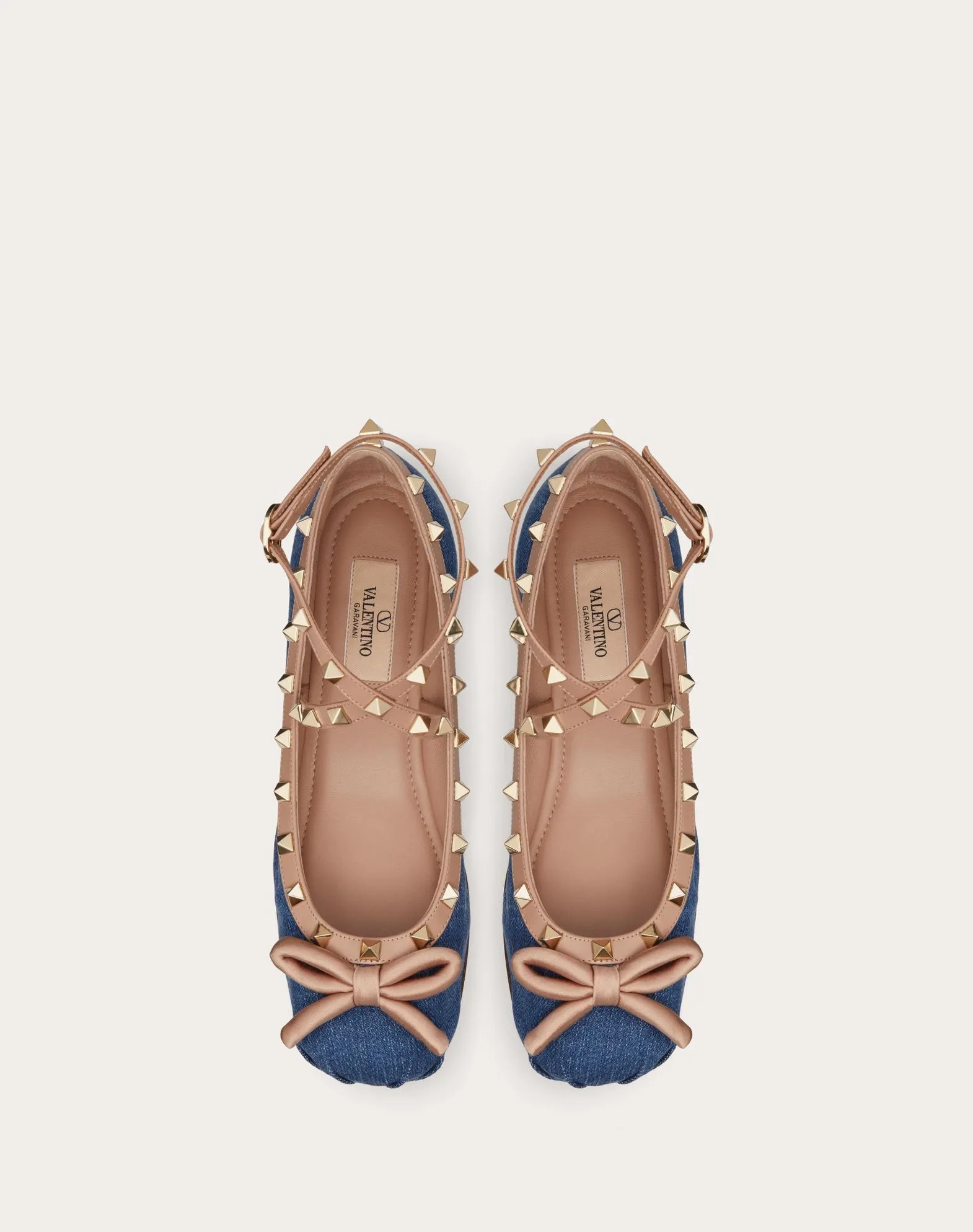 Rockstud Denim Ballerinas
