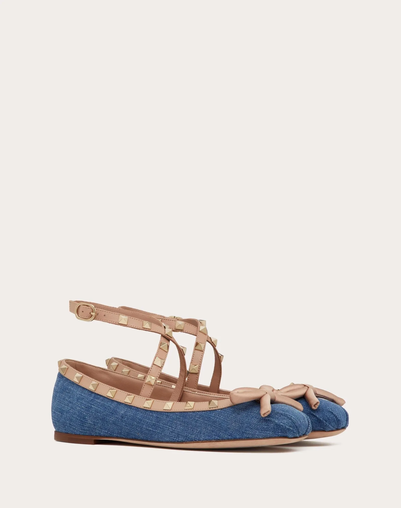 Rockstud Denim Ballerinas