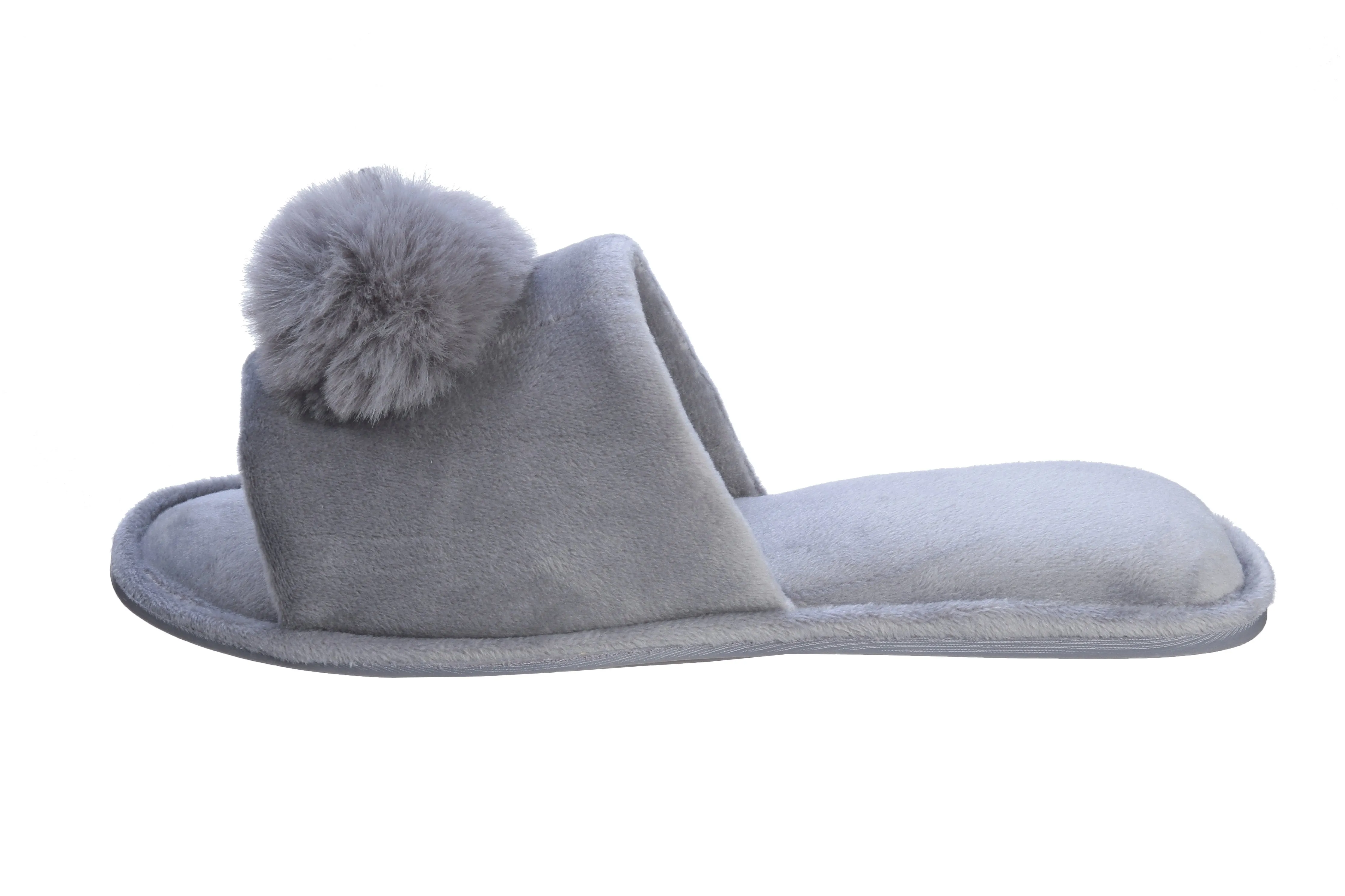 Roxoni Women’s Slippers Lovely Velvet Pom-pom Open Toe House Slides