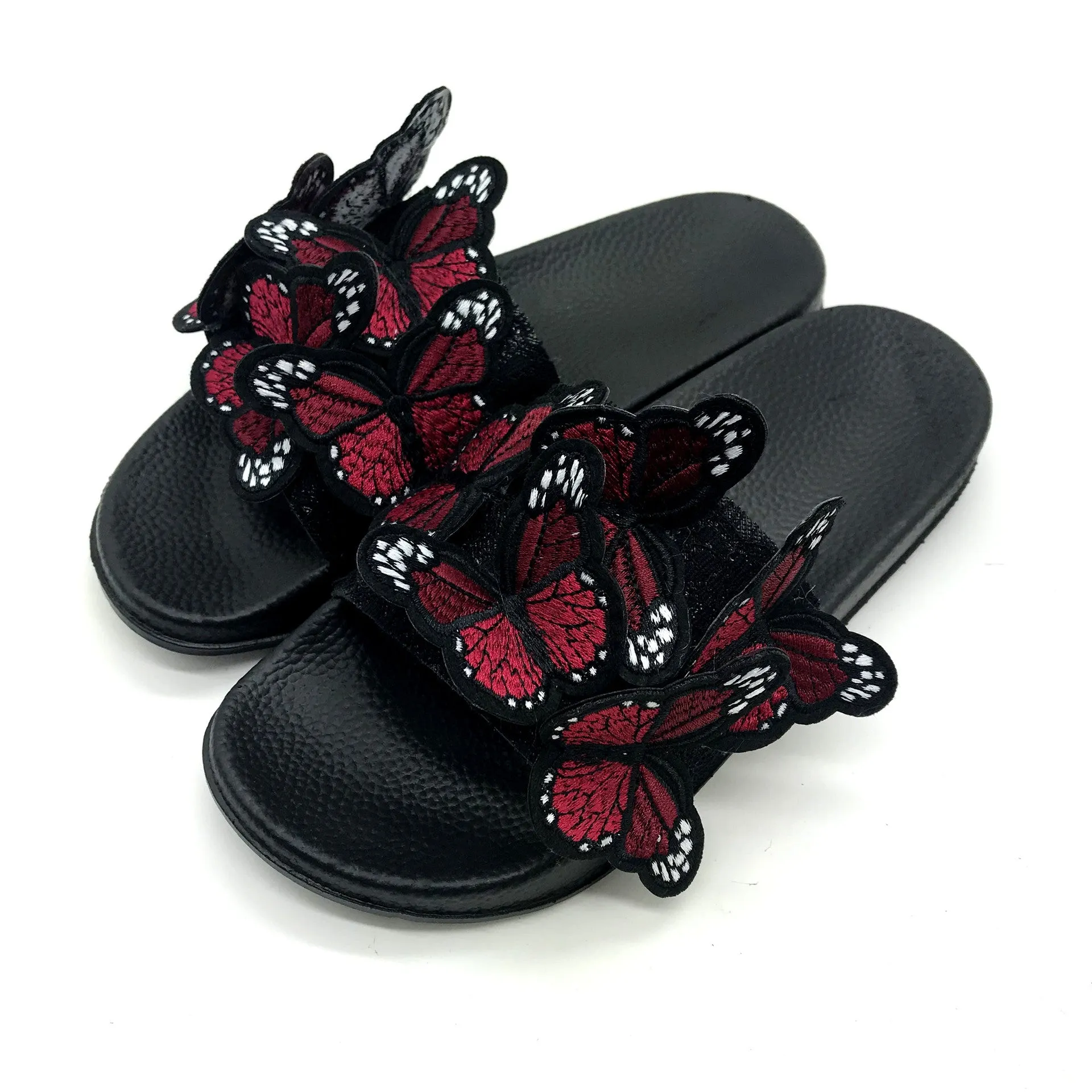RXFSP Bow Embroidered Butterfly Slipper