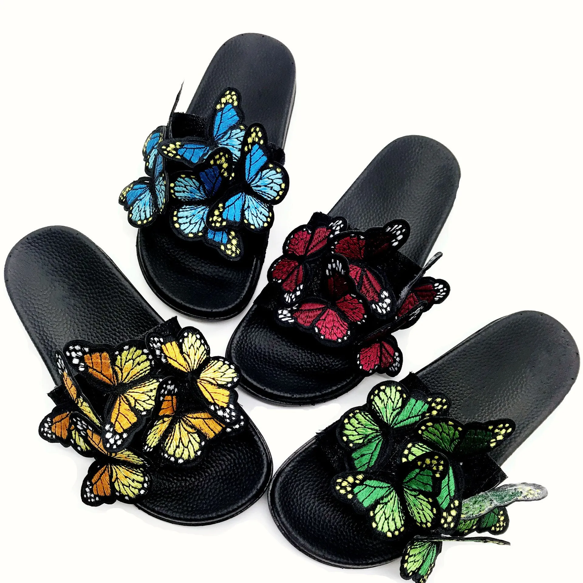 RXFSP Bow Embroidered Butterfly Slipper