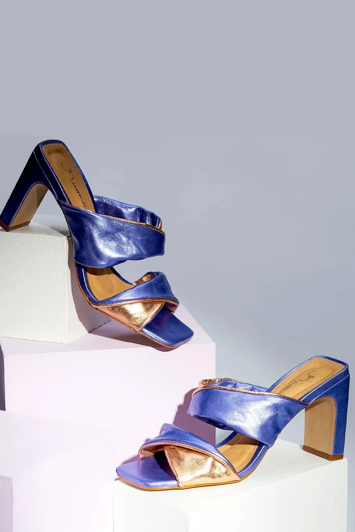 SHOES - Metallic Block Hell • Metallic Blue