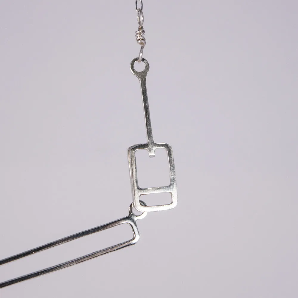 Ski Lift with Moving Gondola Necklace