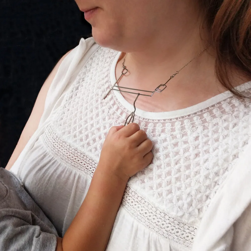 Ski Lift with Moving Gondola Necklace
