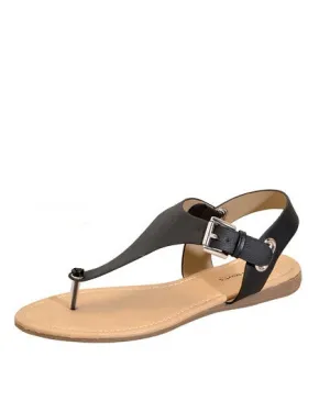 solid black buckle sandal