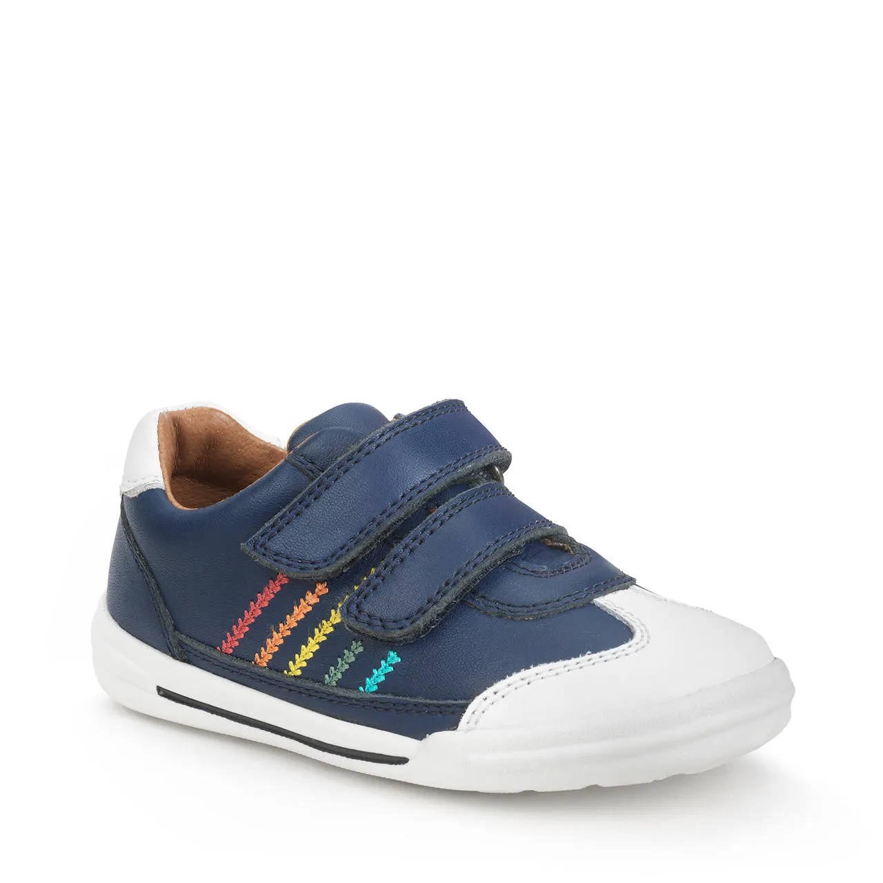 Start Rite Roundabout French Navy Leather Riptape Shoe