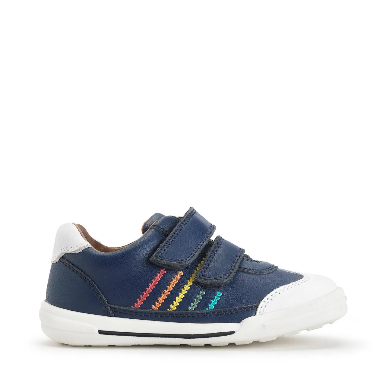 Start Rite Roundabout French Navy Leather Riptape Shoe
