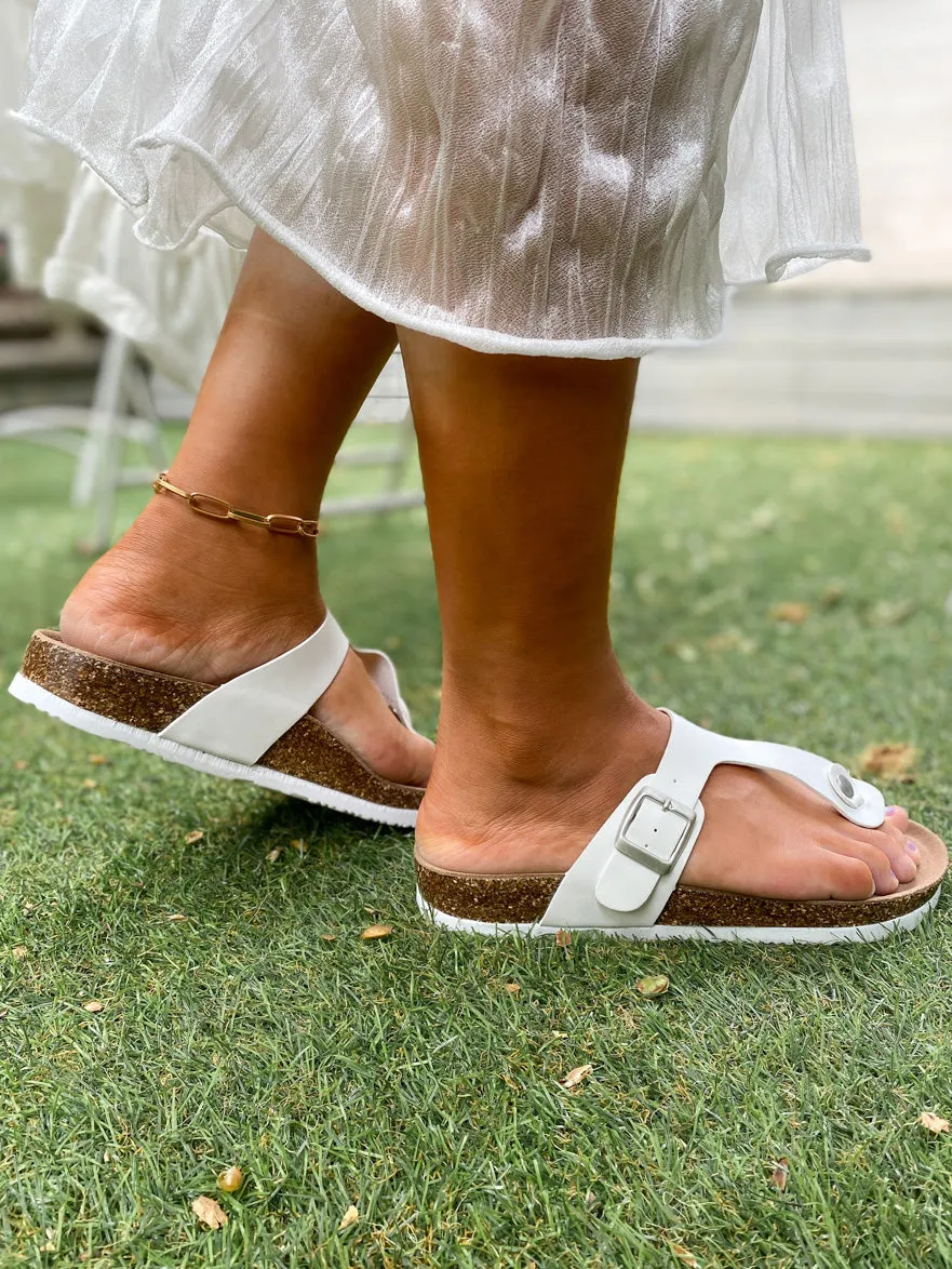 T-Strap Cushioned Footbed Sandals - Maibulun