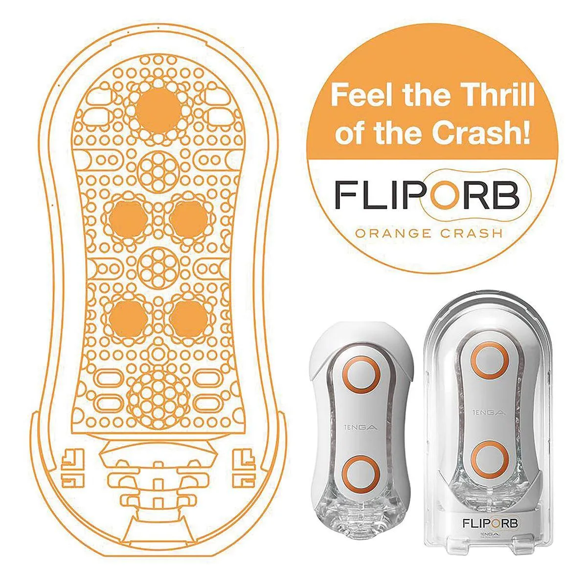 Tenga Flip Orb Discreet Penis Masturbator - Orange Crash