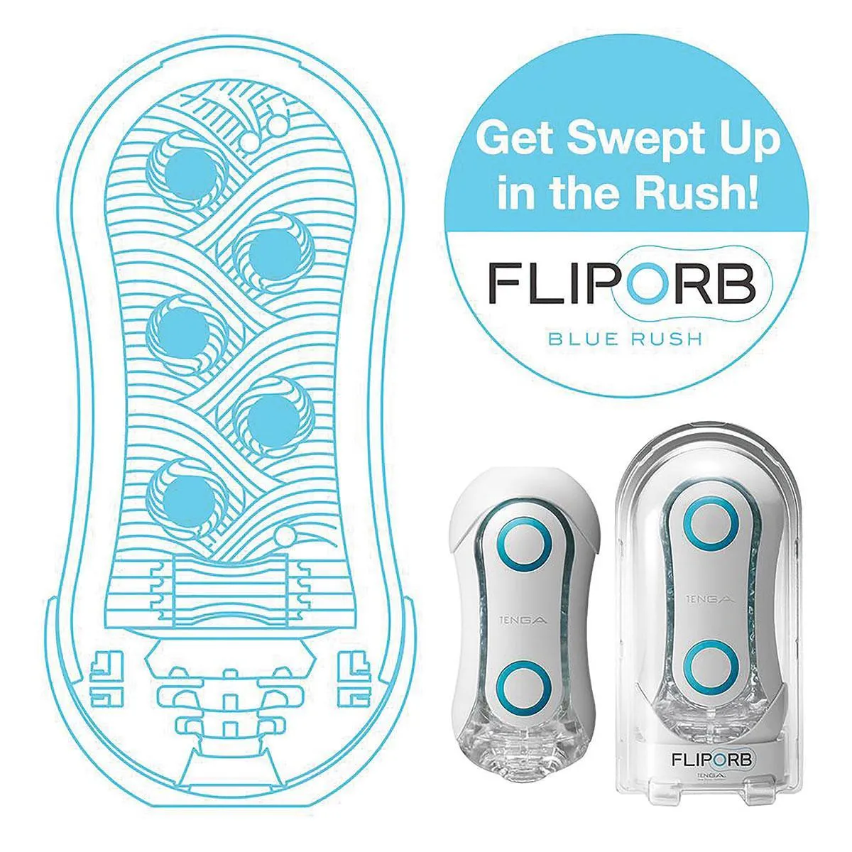 Tenga Flip Orb Penis Masturbator - Blue Rush