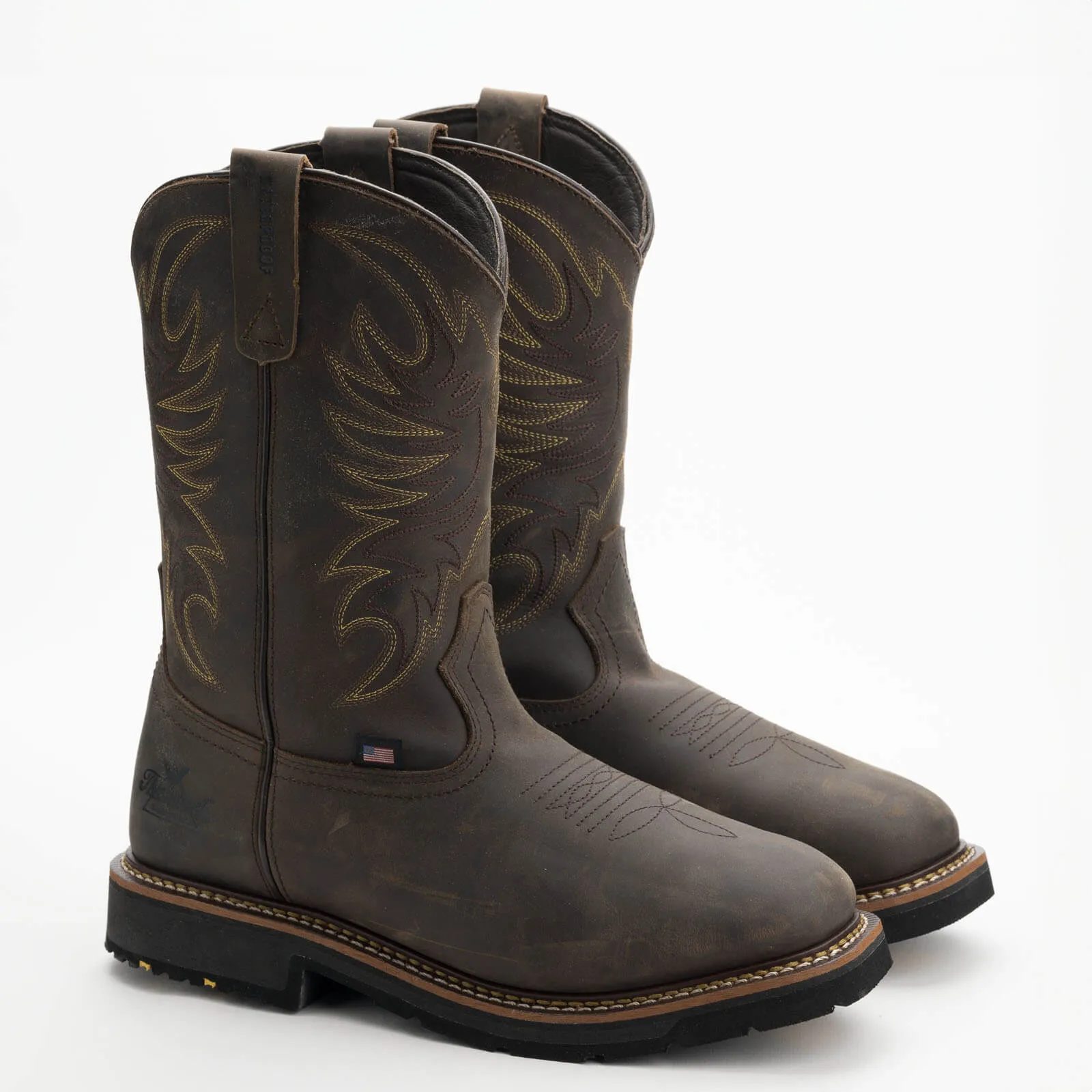 Thorogood Men's Western 11" Square Toe Waterproof Slip Resist Work Boot -Horse- 814-4337