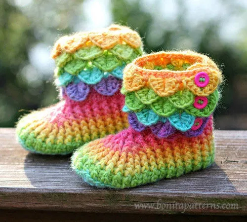 Trio Crocodile Stitch Boot Crochet Patterns - PF