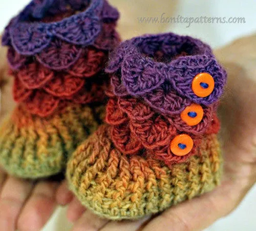 Trio Crocodile Stitch Boot Crochet Patterns - PF