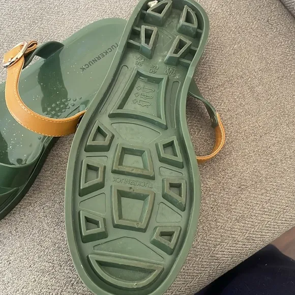 Tuckernuck Green Riley Jelly Sandals