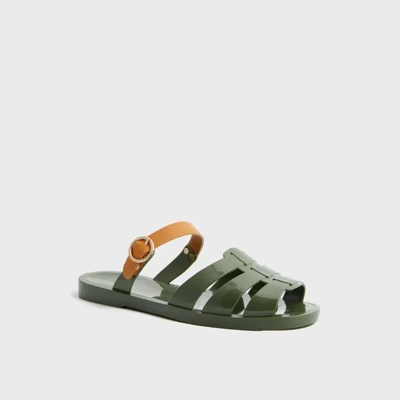 Tuckernuck Green Riley Jelly Sandals