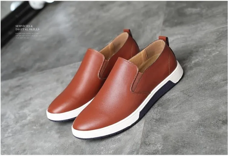 Winter Men Leather Boots Loafers Fashion Warm Cotton Brand Ankle Lace Up Shoes Footwear