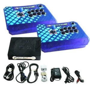 Wireless Arcade Stick Home Console with 680 Games (Two player) All Blue
