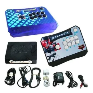 Wireless Arcade Stick Home Console with 680 Games (Two player) Blue & Black