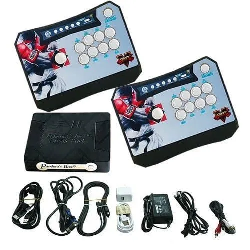 Wireless Arcade Stick Home Console with 815 Games (Two player) All Black