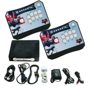 Wireless Arcade Stick Home Console with 815 Games (Two player) All Black