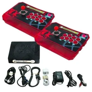 Wireless Arcade Stick Home Console with 815 Games (Two player) All Red