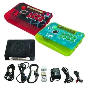 Wireless Arcade Stick Home Console with 815 Games (Two player) Red & Green