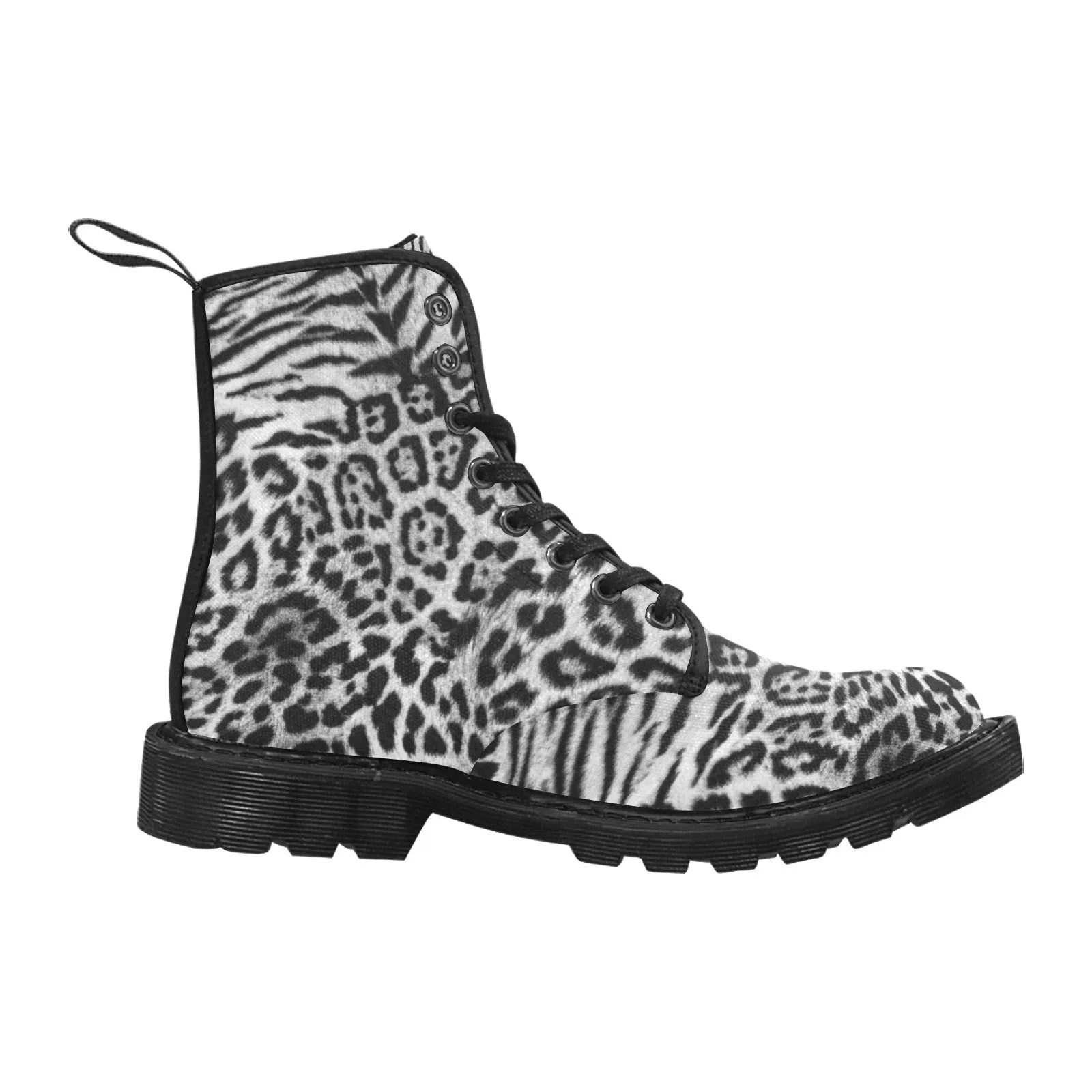 Women's Lace Up Snow Leopard Zebra Boots