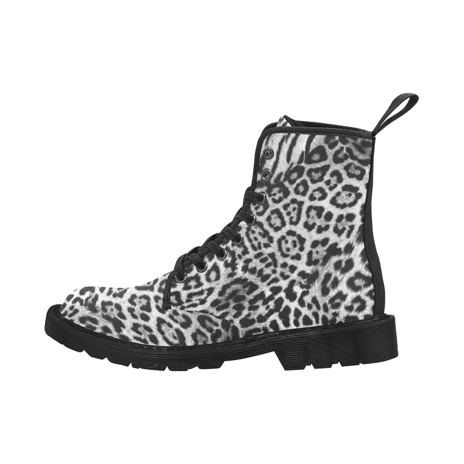 Women's Lace Up Snow Leopard Zebra Boots