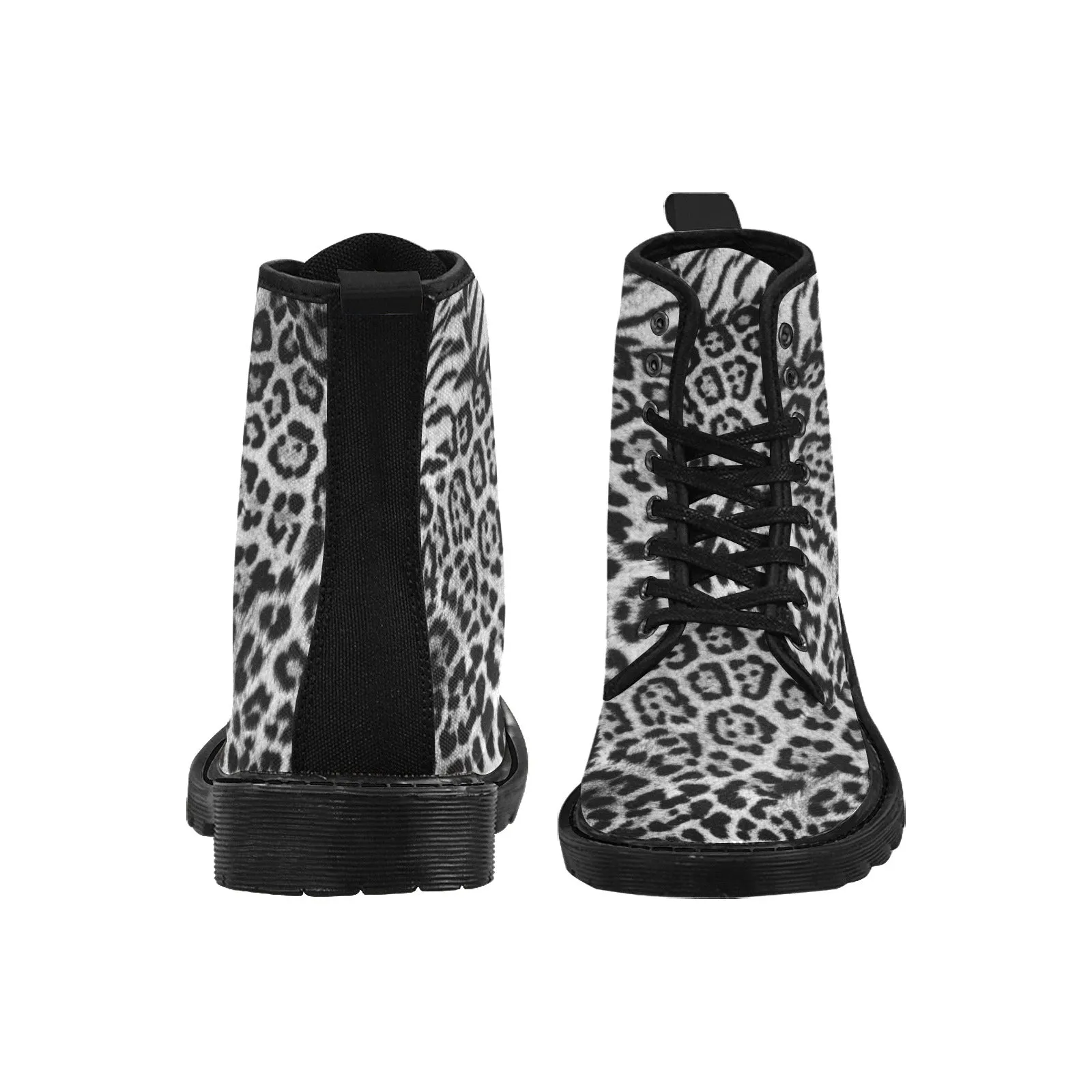 Women's Lace Up Snow Leopard Zebra Boots