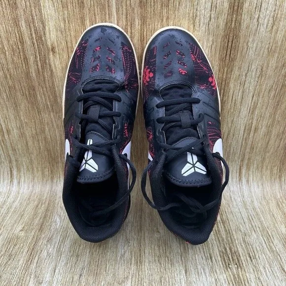 Women's Size 7 Youth 5.5Y - Nike Kobe Mentality Black Red Basketball Shoes