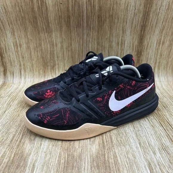 Women's Size 7 Youth 5.5Y - Nike Kobe Mentality Black Red Basketball Shoes