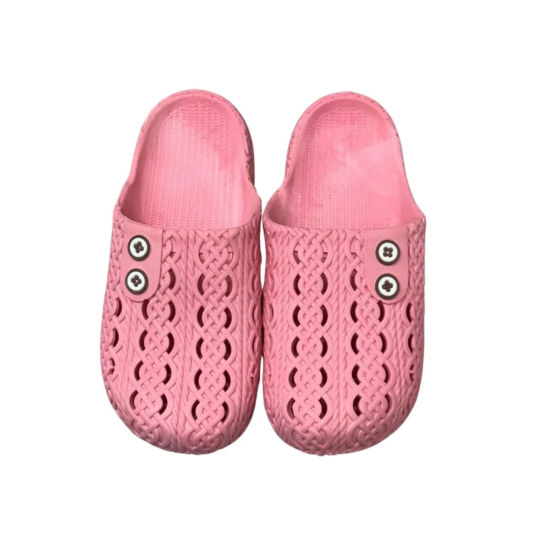 Women's Slipper with 2 button design.